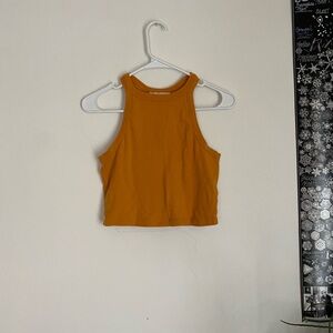 Mustard cropped tank
